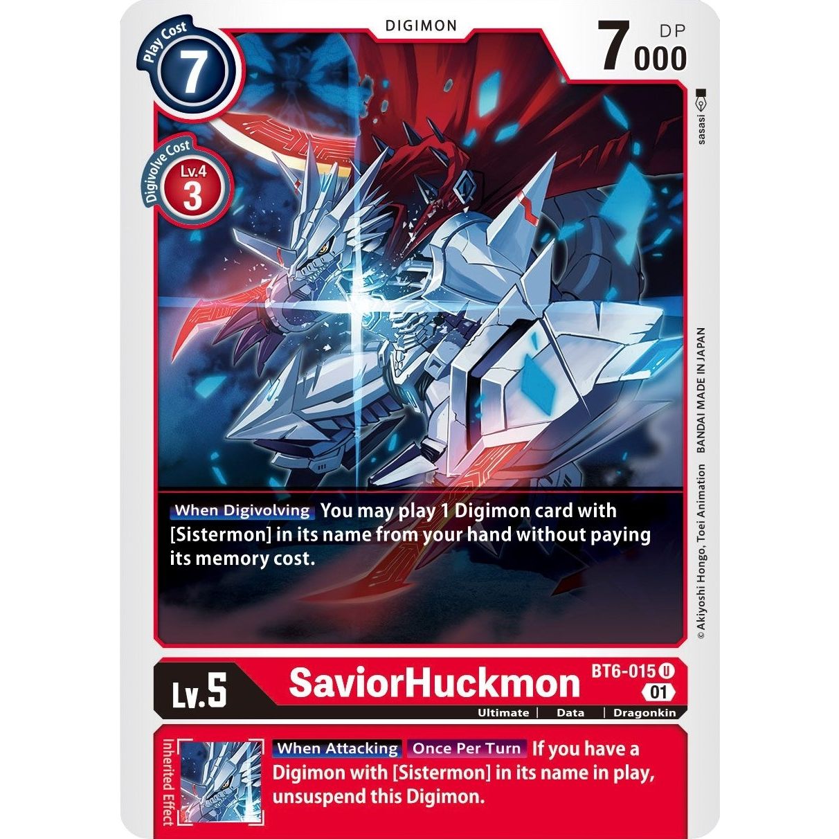 Image for SaviorHuckmon (BT6-015 U) (BT06) - Digimon Card Game