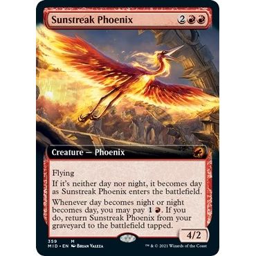 Image for Sunstreak Phoenix (Extended Art) (359) (MID) - Magic: The Gathering