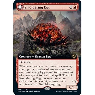 Image for Smoldering Egg (Extended Art) (358) (MID) - Magic: The Gathering