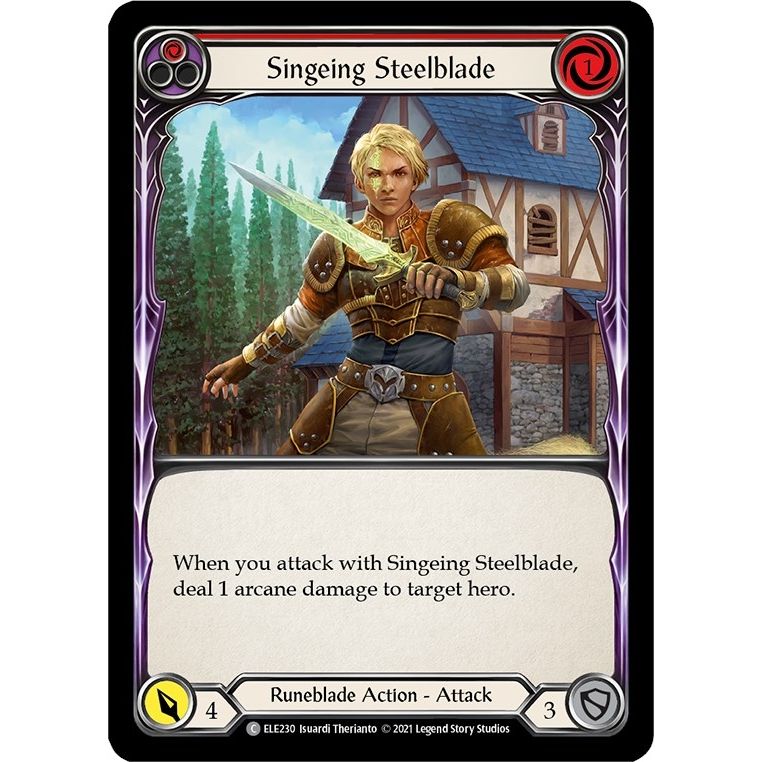 Image for Singeing Steelblade (Red) (ELE230) (ELE) - Flesh and Blood TCG