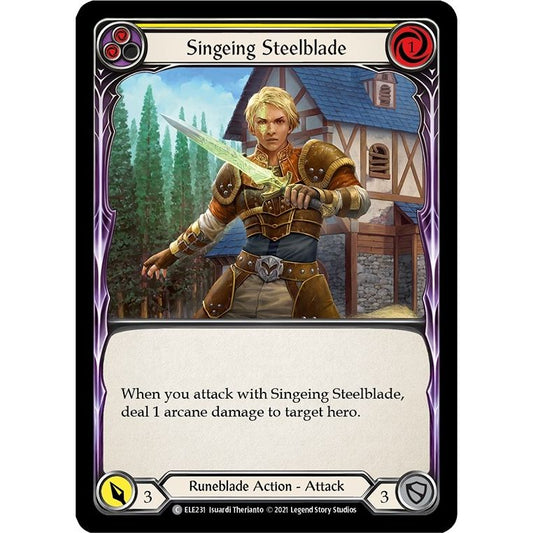 Image for Singeing Steelblade (Yellow) (ELE231) (ELE) - Flesh and Blood TCG