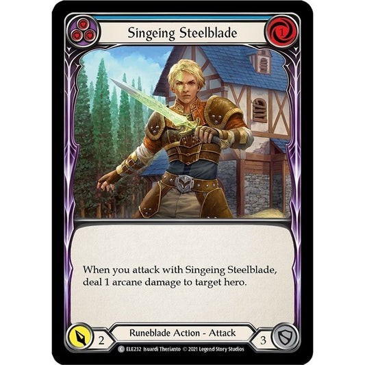 Image for Singeing Steelblade (Blue) (ELE232) (ELE) - Flesh and Blood TCG