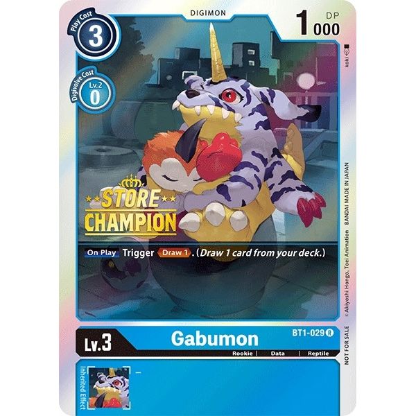 Image for Gabumon - BT1-029 (Store Champion) (BT1-029 R) (BT01-03A) - Digimon Card Game