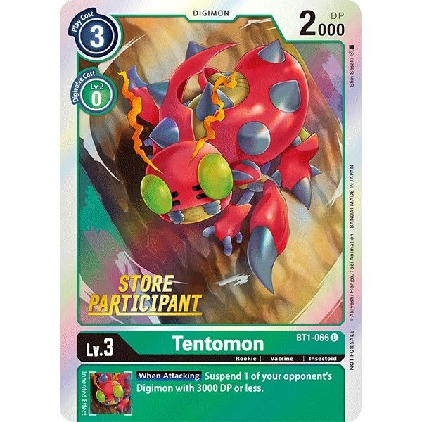 Image for Tentomon - BT1-066 (Store Participant) (BT1-066 U) (BT01-03A) - Digimon Card Game