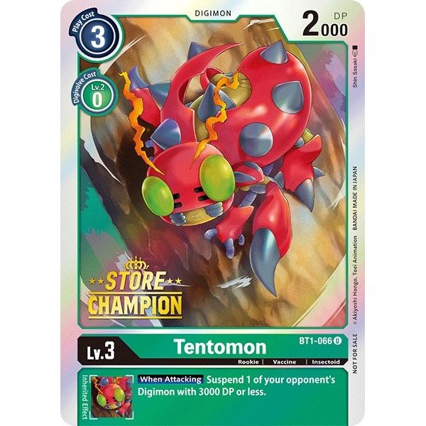 Image for Tentomon - BT1-066 (Store Champion) (BT1-066 U) (BT01-03A) - Digimon Card Game