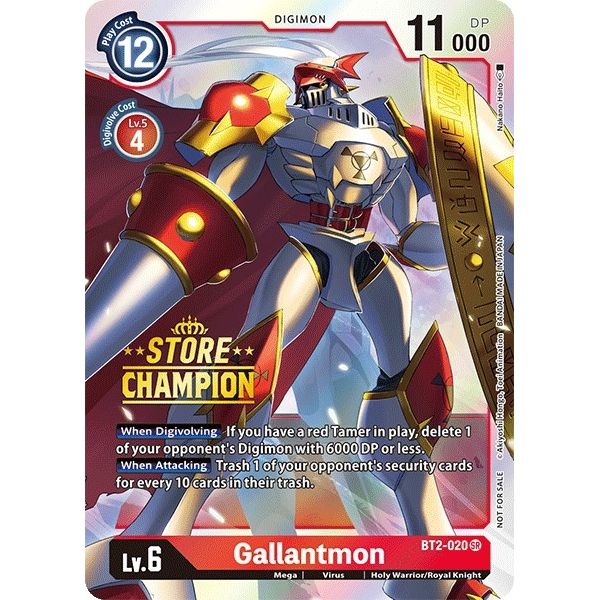 Image for Gallantmon - BT2-020 (Store Champion) (BT2-020 SR) (BT01-03A) - Digimon Card Game