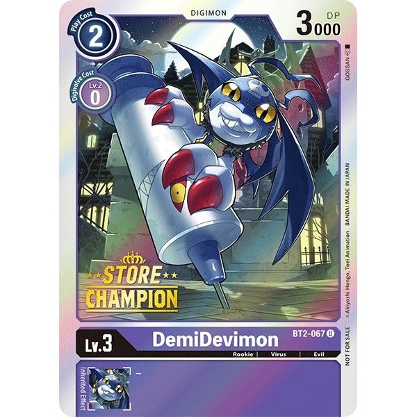 Image for DemiDevimon - BT2-067 (Store Champion) (BT2-067 U) (BT01-03A) - Digimon Card Game