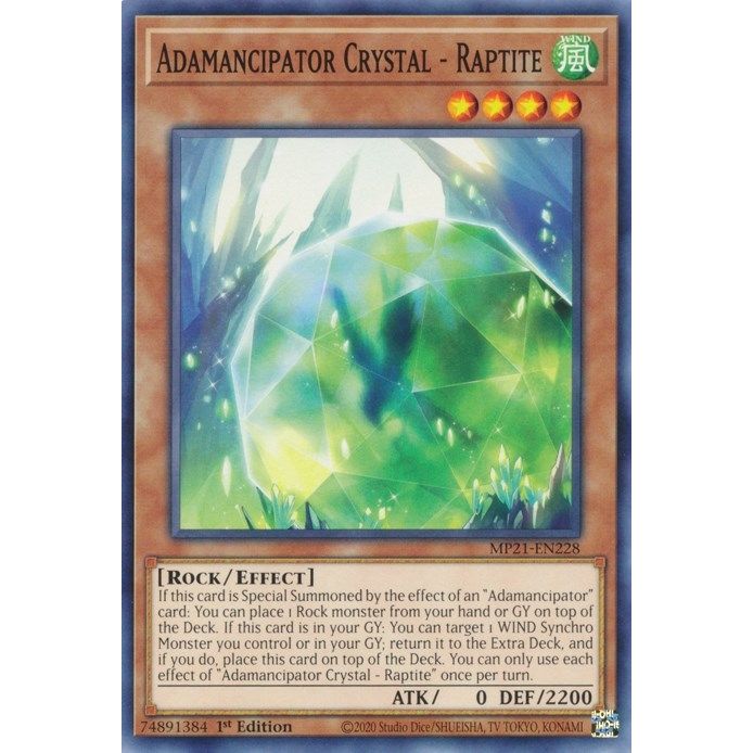 Image for Adamancipator Crystal - Raptite (MP21-EN228) (MP21) - YuGiOh