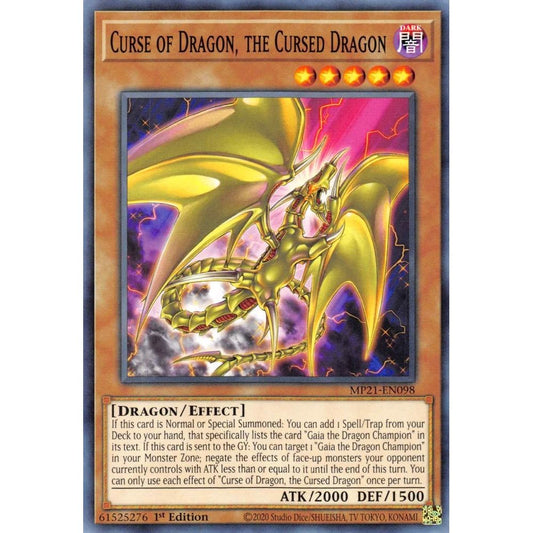 Image for Curse of Dragon, the Cursed Dragon (MP21-EN098) (MP21) - YuGiOh