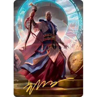 Image for Teferi, Who Slows the Sunset Art Card (Gold-Stamped Signature) (10) (ASMID) - Magic: The Gathering
