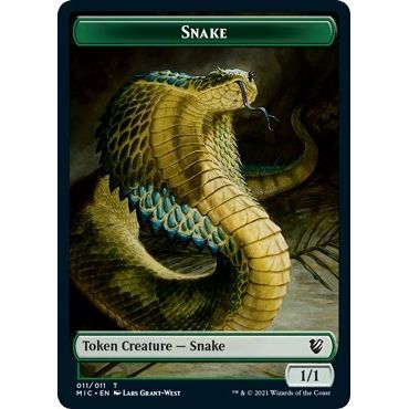 Image for Snake // Spirit Double-Sided Token (11 // 2) (MIC) - Magic: The Gathering
