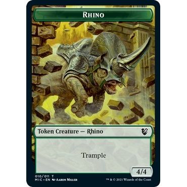 Image for Rhino // Wolf Double-Sided Token (10 // 13) (MIC) - Magic: The Gathering