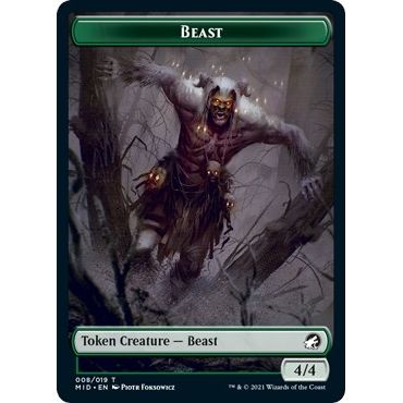 Image for Beast Token (8) (MID) - Magic: The Gathering