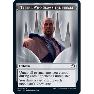 Image for Emblem - Teferi, Who Slows the Sunset (17) (MID) - Magic: The Gathering