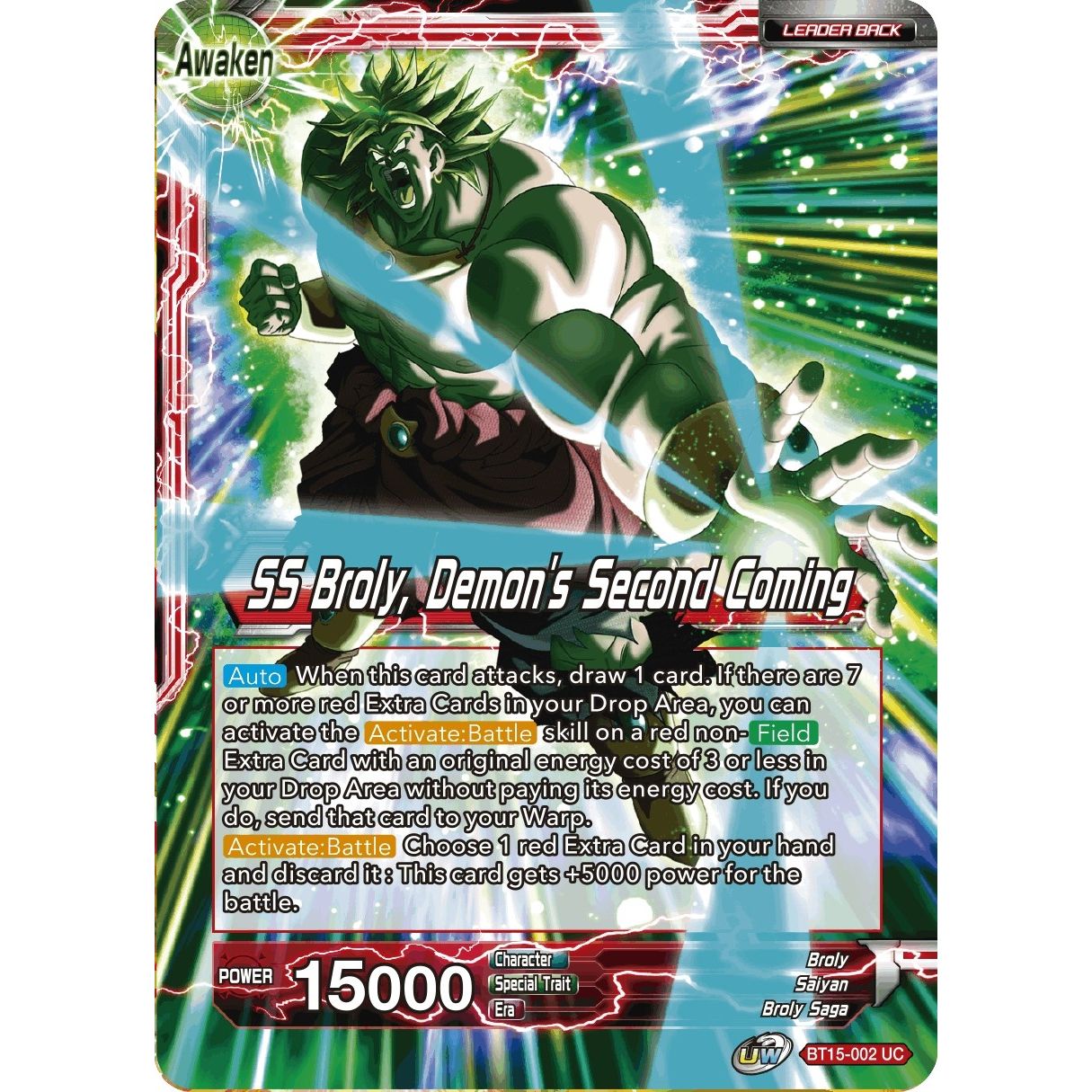 Image for Broly // SS Broly, Demon's Second Coming (BT15-002) (DBS-B15) - Dragon Ball Super: Masters