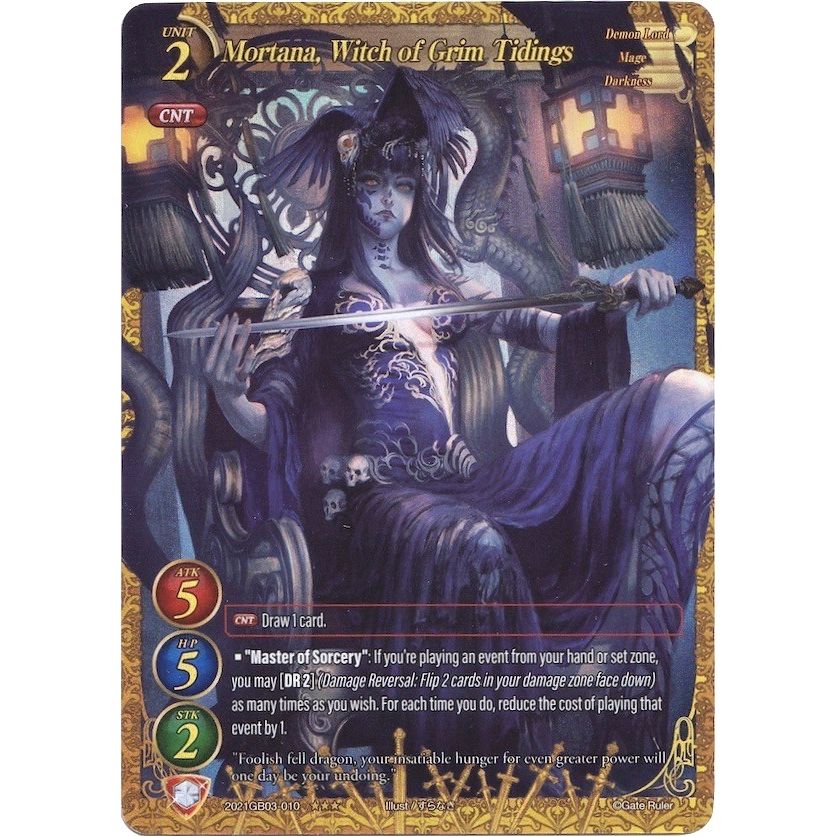 Image for Mortana, Witch of Grim Tidings (Extended Art) (2021GB03-010) (GB03) - Gate Ruler