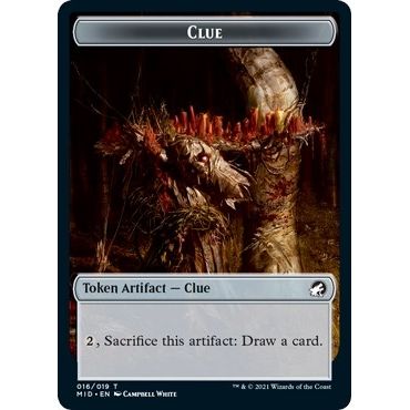 Image for Clue // Ooze Double-Sided Token (16 // 10) (MID) - Magic: The Gathering