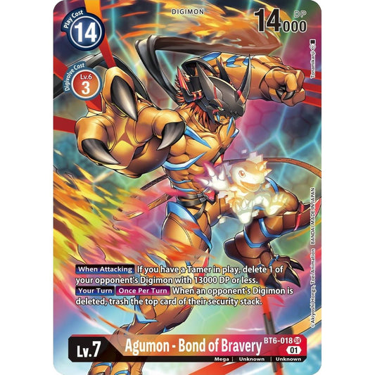 Image for Agumon - Bond of Bravery (Alternate Art) (BT6-018 SR) (BT06) - Digimon Card Game