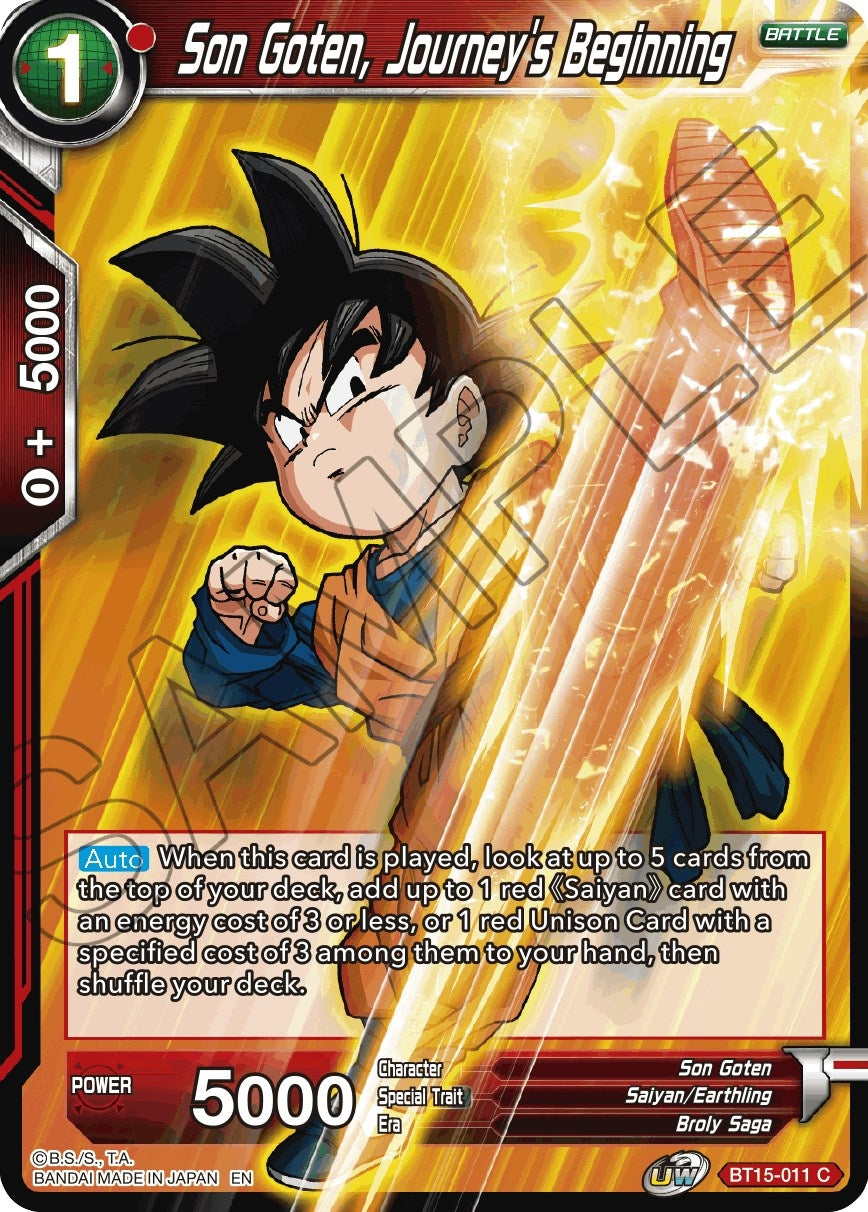 Image for Son Goten, Journey's Beginning (BT15-011) (DBS-B15) - Dragon Ball Super: Masters