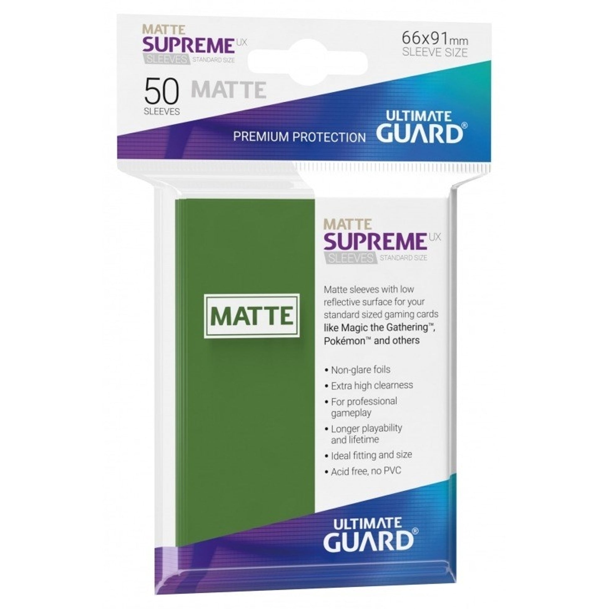 Image for Matte Sleeve - Supreme UX Sleeves Green (50-Pack) - Card Sleeves