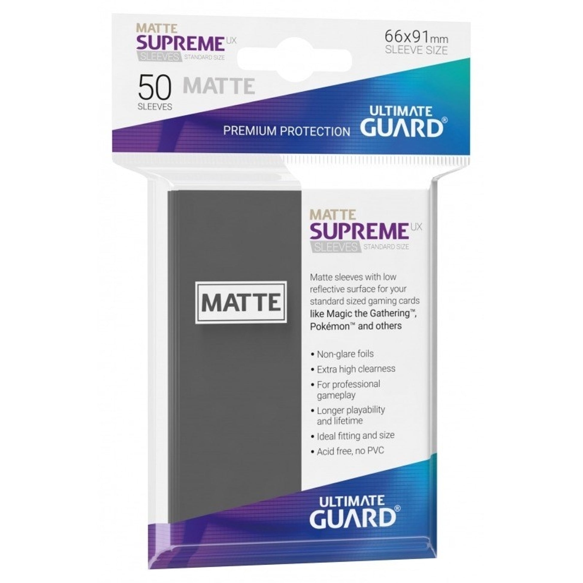 Image for Matte Sleeve - Supreme UX Sleeves Grey (50-Pack) - Card Sleeves