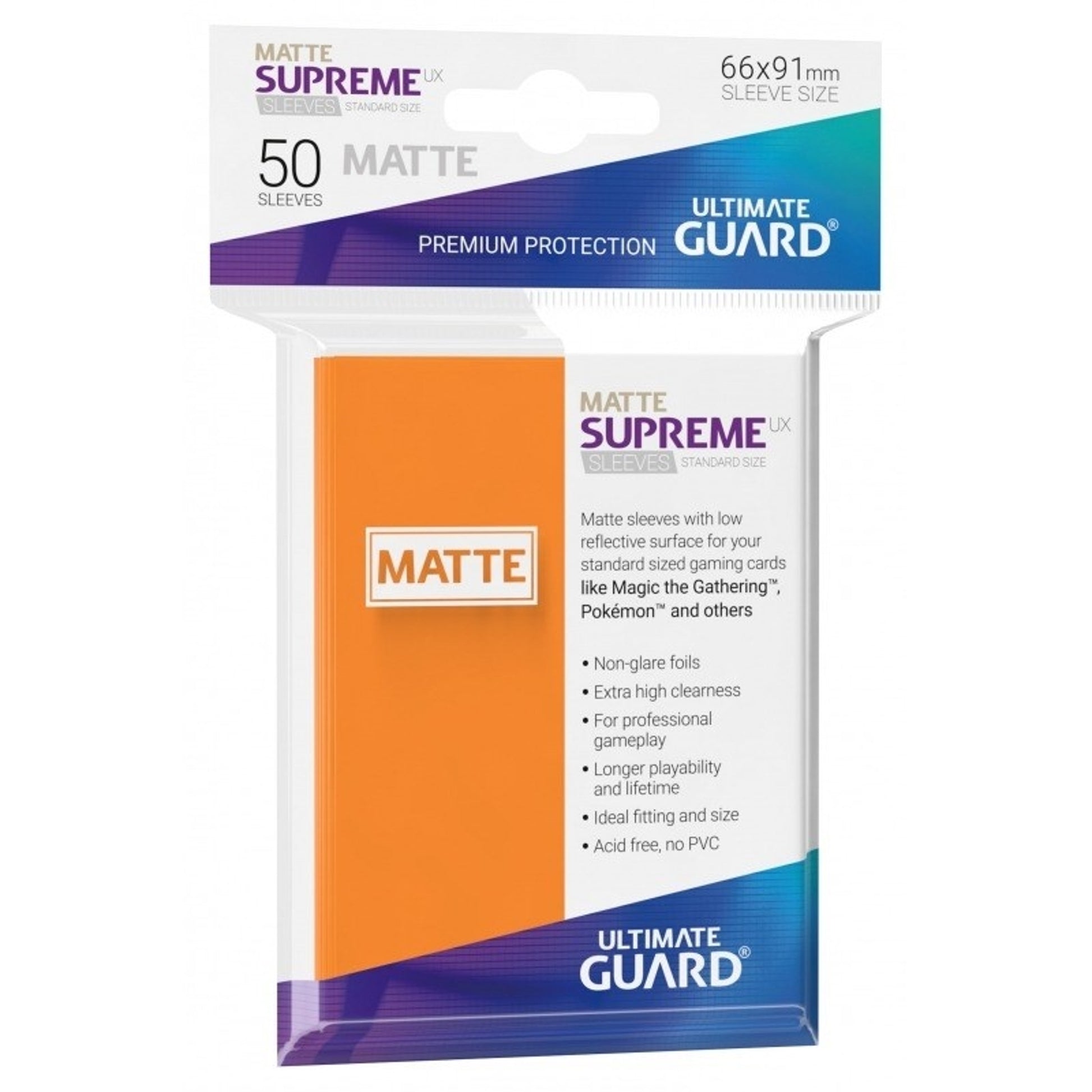 Image for Matte Sleeve - Supreme UX Sleeves Orange (50-Pack) - Card Sleeves