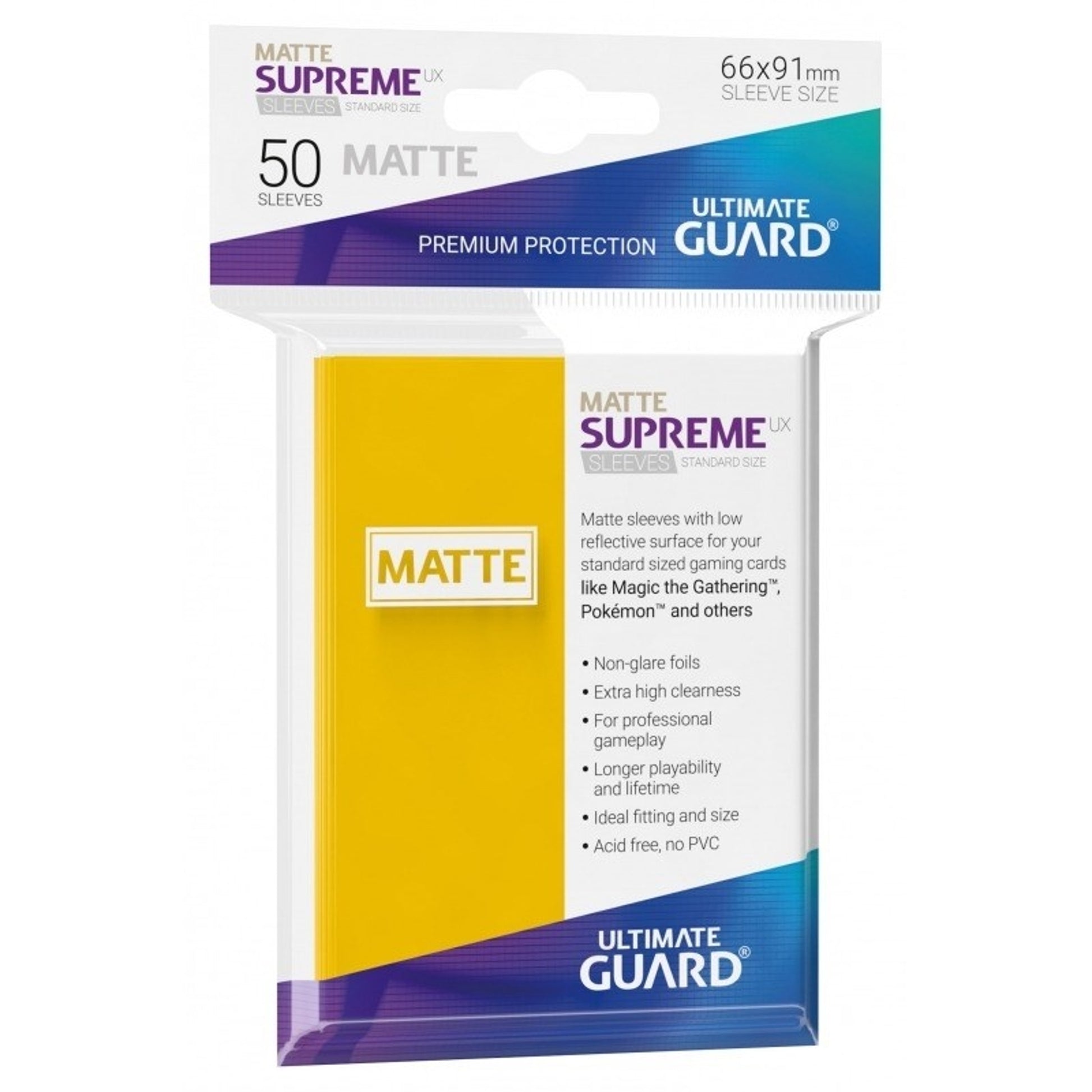Image for Matte Sleeve - Supreme UX Sleeves Yellow (50-Pack) - Card Sleeves