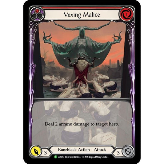 Image for Vexing Malice (Red) (Extended Art) - LGS057 (LGS057) (PR) - Flesh and Blood TCG