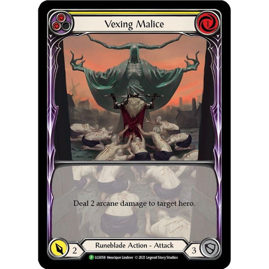 Image for Vexing Malice (Yellow) (Extended Art) - LGS058 (LGS058) (PR) - Flesh and Blood TCG