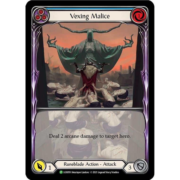 Image for Vexing Malice (Blue) (Extended Art) - LGS059 (LGS059) (PR) - Flesh and Blood TCG