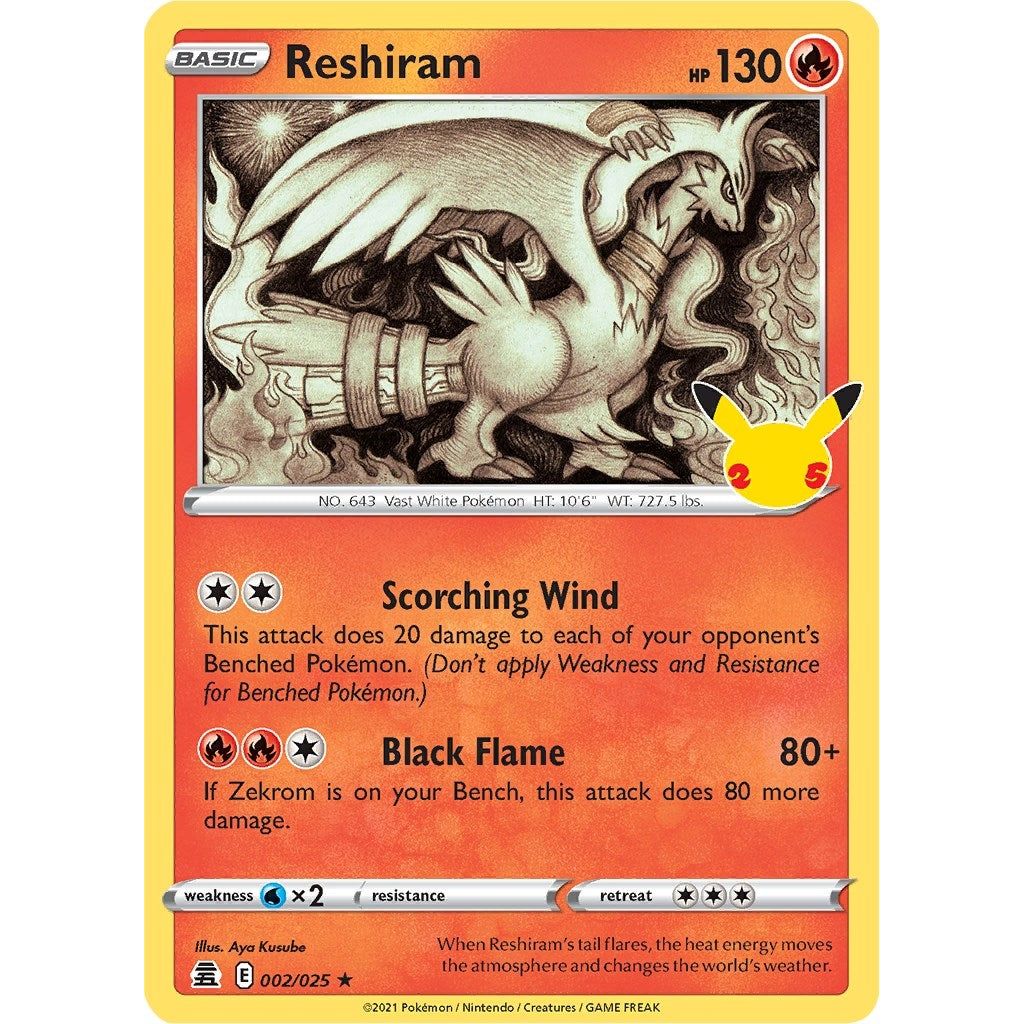 Image for Reshiram (002/025) (CLB) - Pokemon