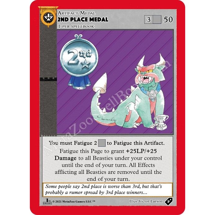 Image for 2ND Place Medal (MEDALS) - MetaZoo