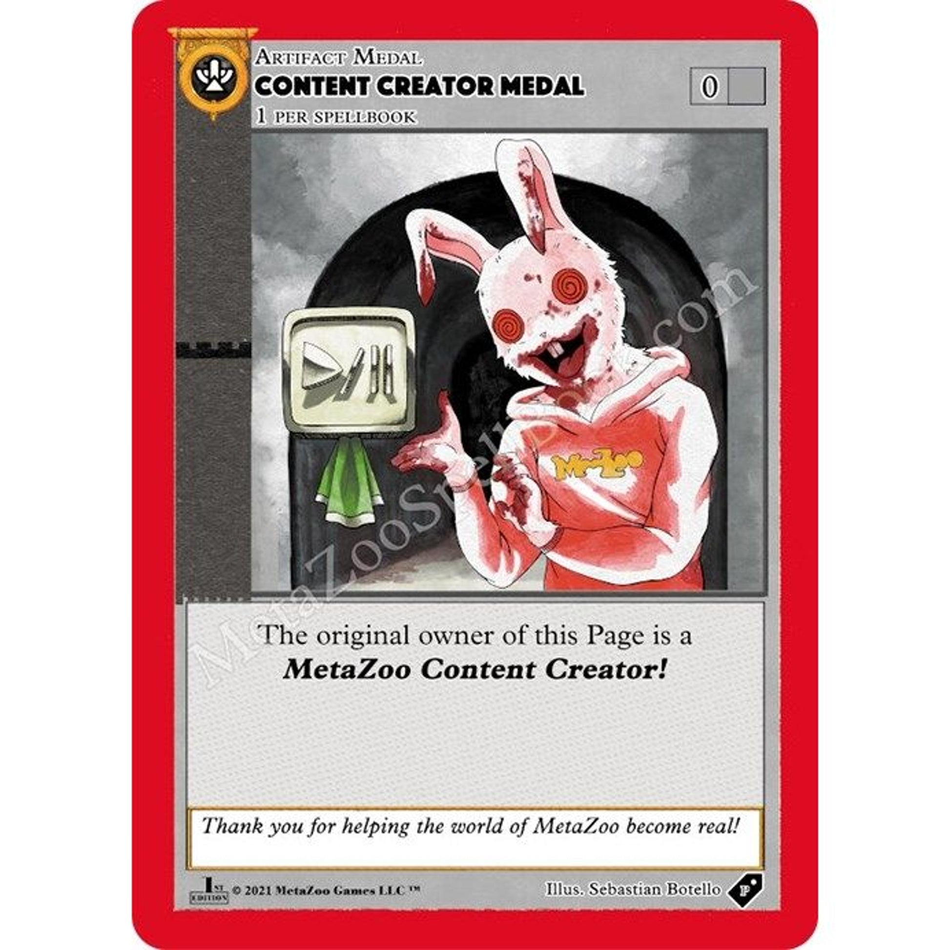 Image for Content Creator Medal (MEDALS) - MetaZoo