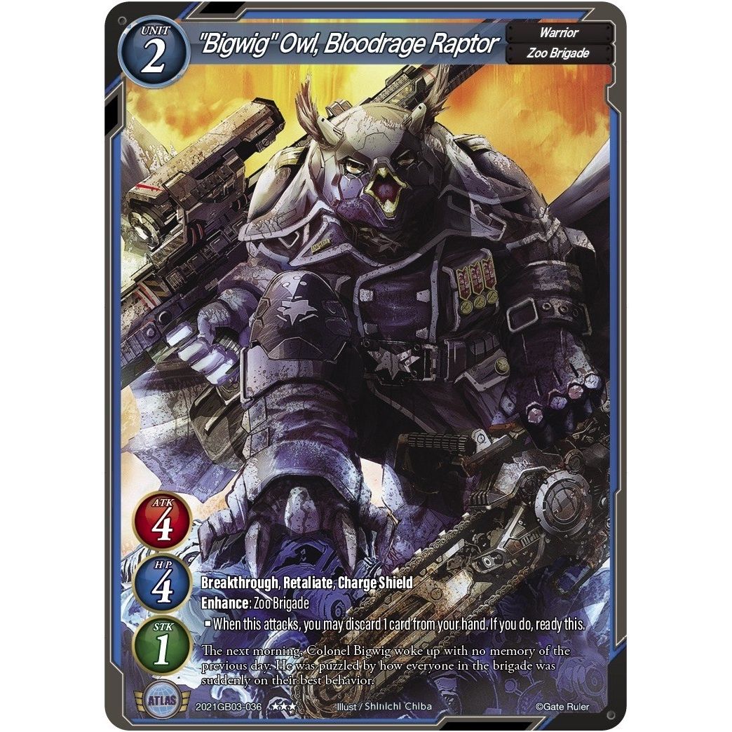 Image for "Bigwig" Owl, Bloodrage Raptor (2021GB03-036) (GB03) - Gate Ruler