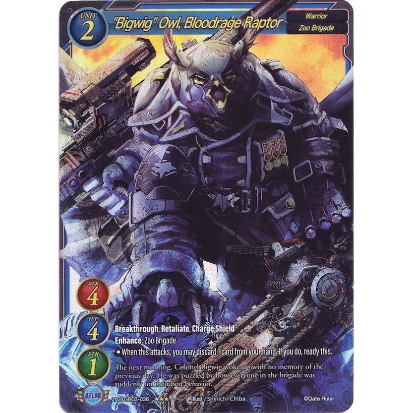 Image for "Bigwig" Owl, Bloodrage Raptor (Extended Art) (2021GB03-036) (GB03) - Gate Ruler