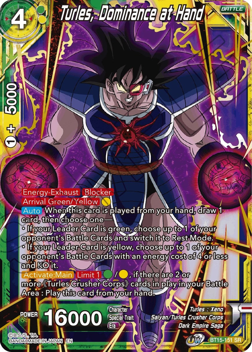 Image for Turles, Dominance at Hand (BT15-151) (DBS-B15) - Dragon Ball Super: Masters