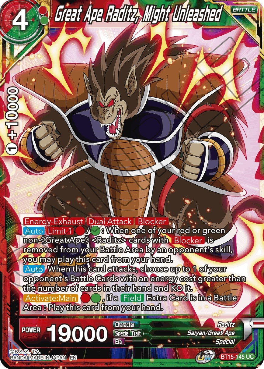 Image for Great Ape Raditz, Might Unleashed (BT15-145) (DBS-B15) - Dragon Ball Super: Masters