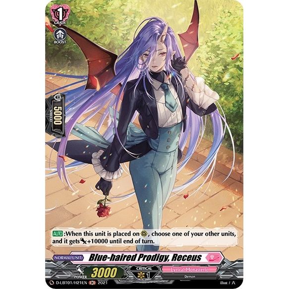 Image for Blue-haired Prodigy, Receus (Holo) (D-LBT01/H21EN) (D-LBT01) - Cardfight Vanguard