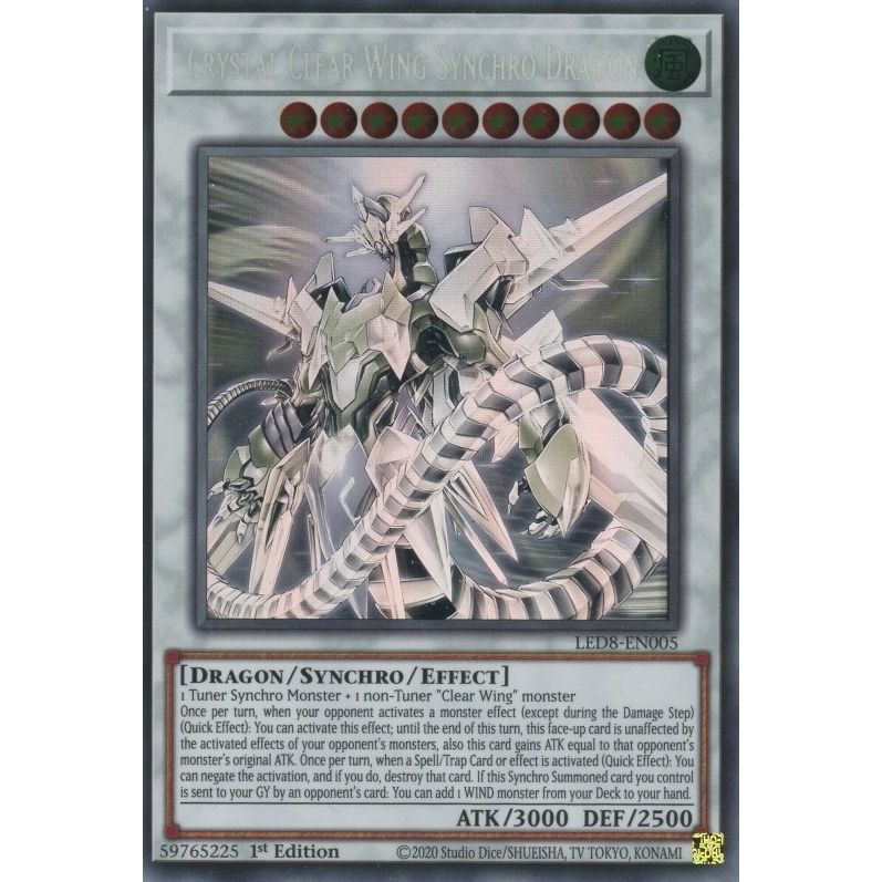 Image for Crystal Clear Wing Synchro Dragon (Ghost Rare) (LED8-EN005) (LED8) - YuGiOh