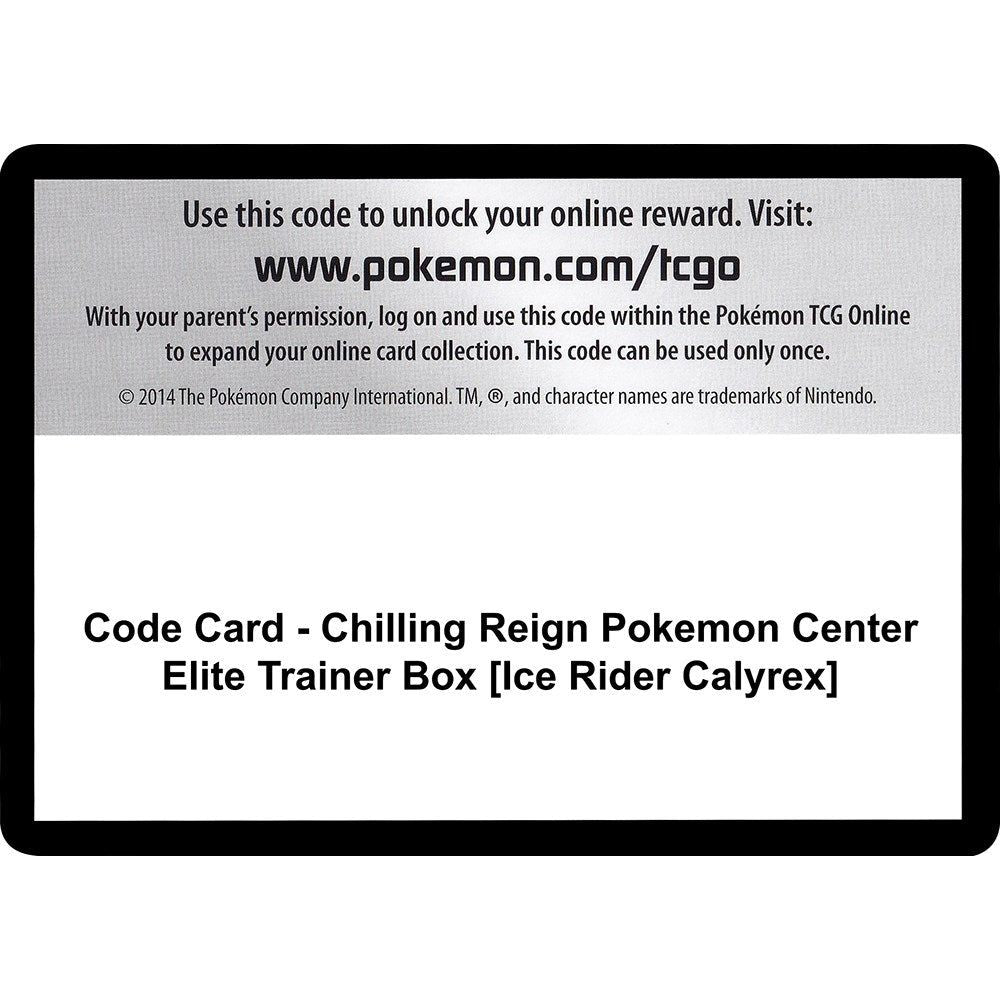 Image for Code Card - Chilling Reign Pokemon Center Elite Trainer Box [Ice Rider Calyrex] (SWSH06) - Pokemon