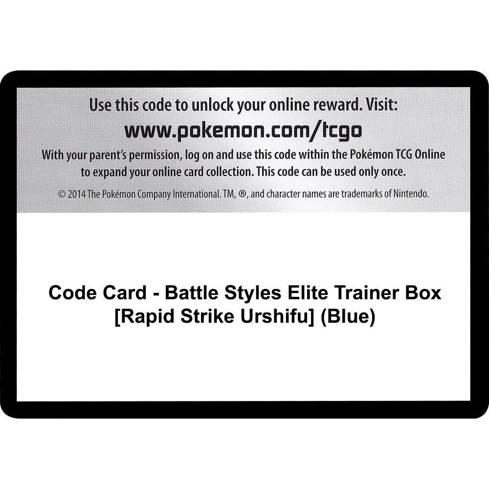 Image for Code Card - Battle Styles Elite Trainer Box [Rapid Strike Urshifu] (Blue) (SWSH05) - Pokemon