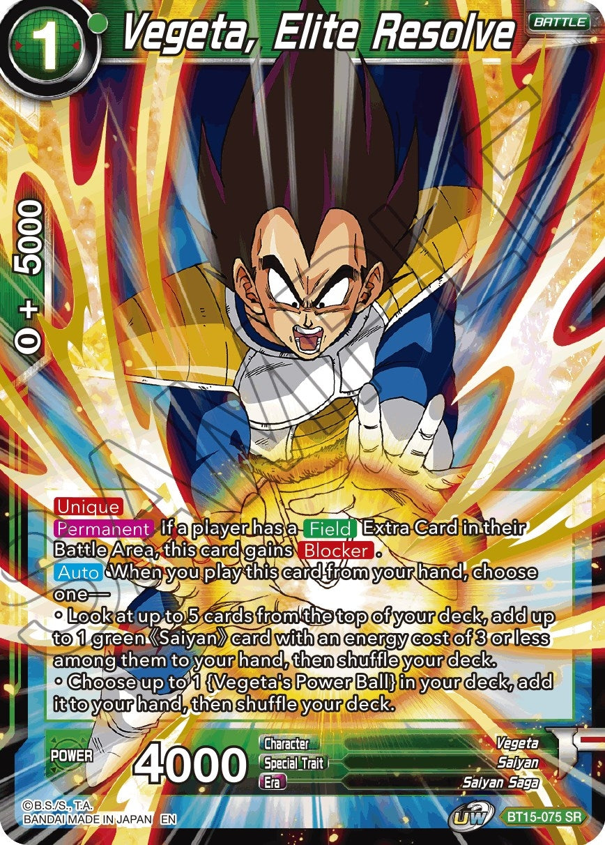 Image for Vegeta, Elite Resolve (BT15-075) (DBS-B15) - Dragon Ball Super: Masters