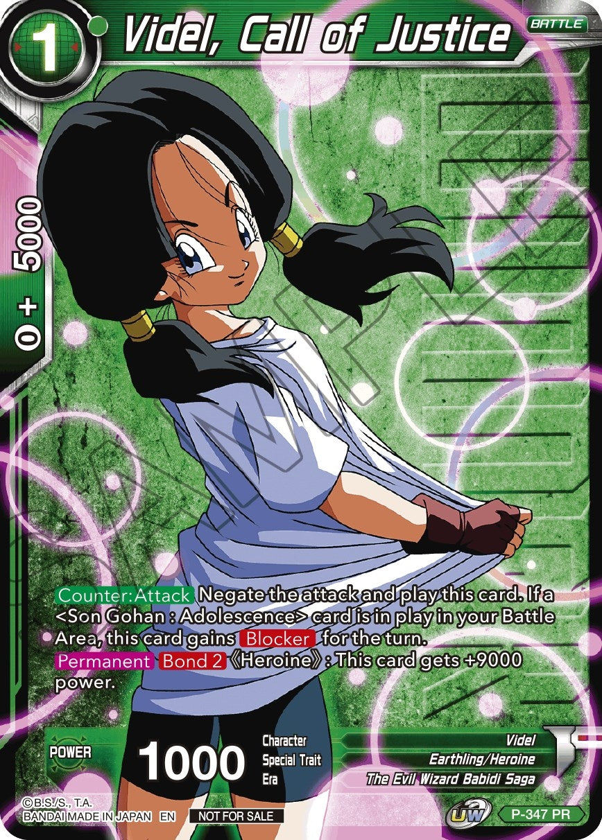 Image for Videl, Call of Justice (Winner Stamped) (P-347) (TPR) - Dragon Ball Super: Masters