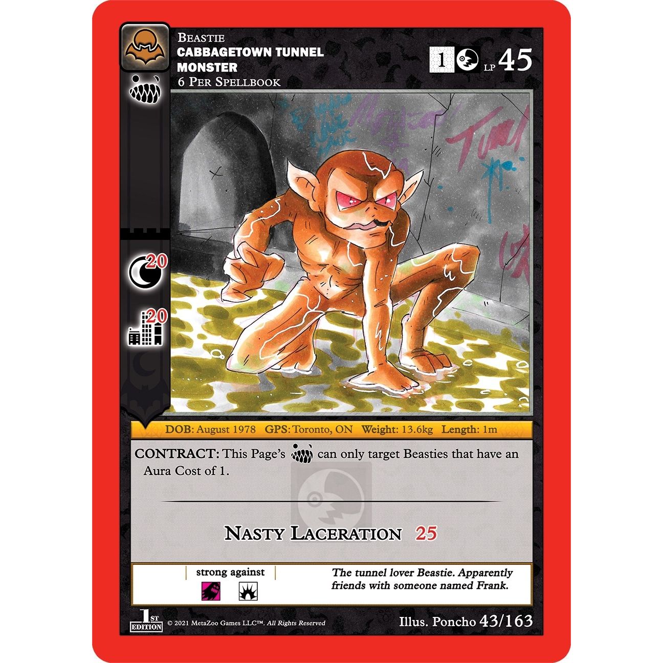 Image for Cabbagetown Tunnel Monster (43/163) (NFFE) - MetaZoo