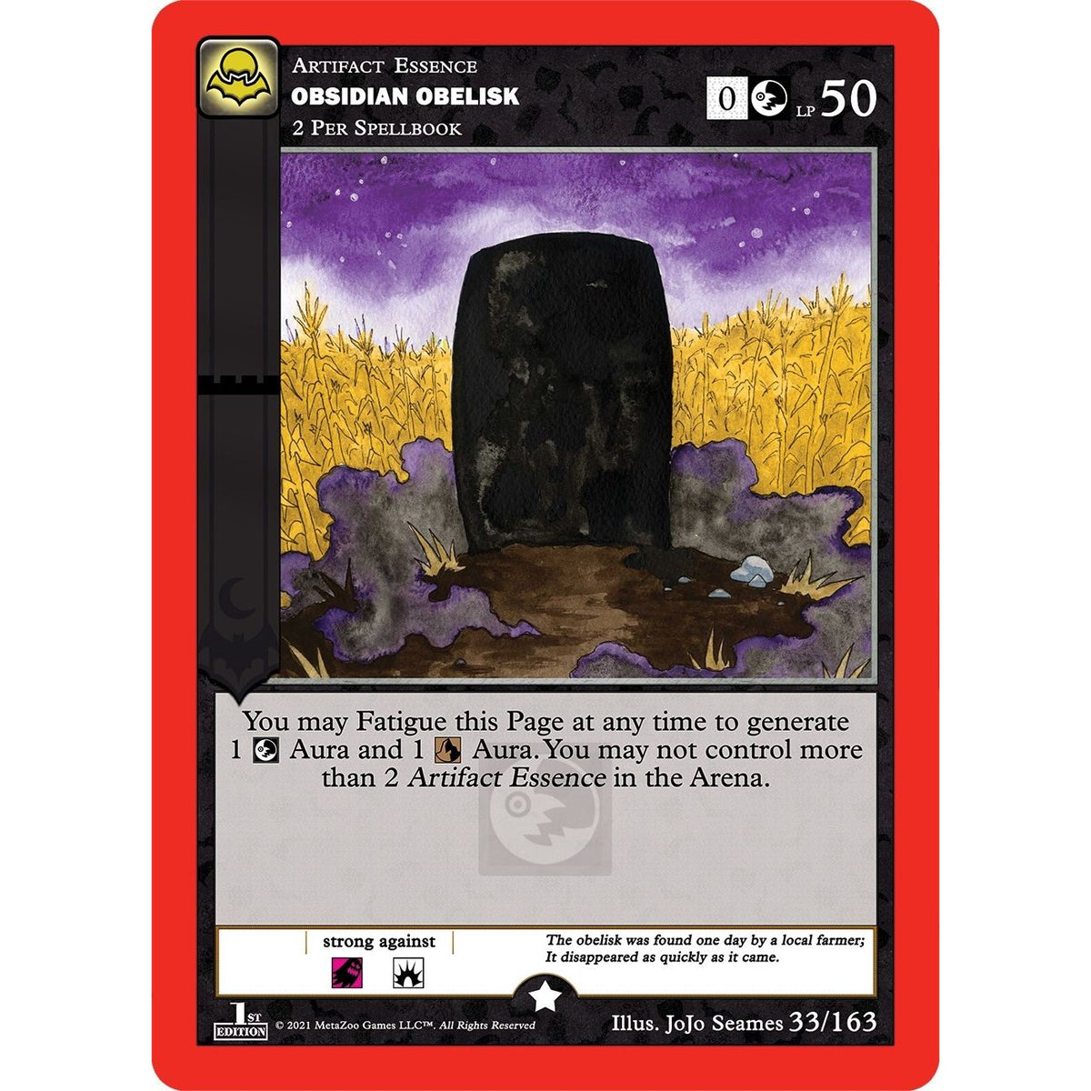 Image for Obsidian Obelisk (33/163) (NFFE) - MetaZoo