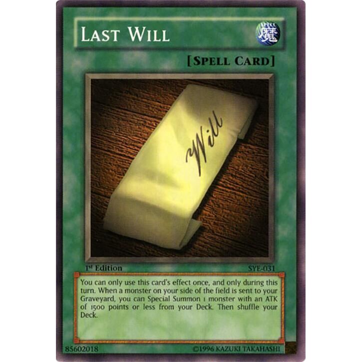 Image for Last Will (SYE-031) (SYE) - YuGiOh
