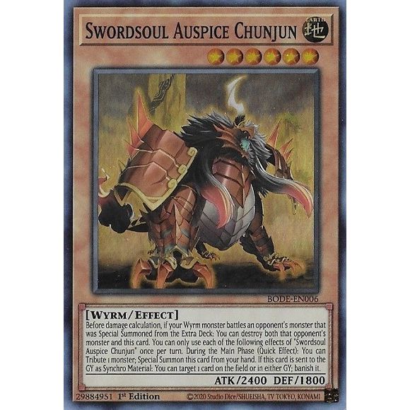 Image for Swordsoul Auspice Chunjun (BODE-EN006) (BODE) - YuGiOh