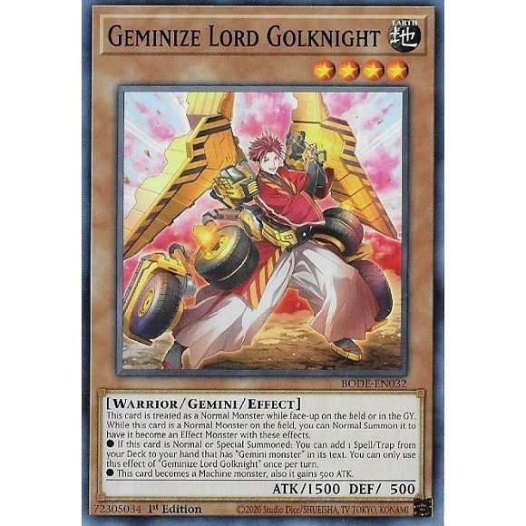 Image for Geminize Lord Golknight (BODE-EN032) (BODE) - YuGiOh
