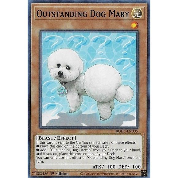 Image for Outstanding Dog Mary (BODE-EN035) (BODE) - YuGiOh