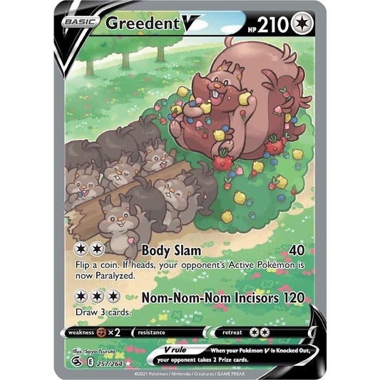 Image for Greedent V (Alternate Full Art) (257/264) (SWSH08) - Pokemon